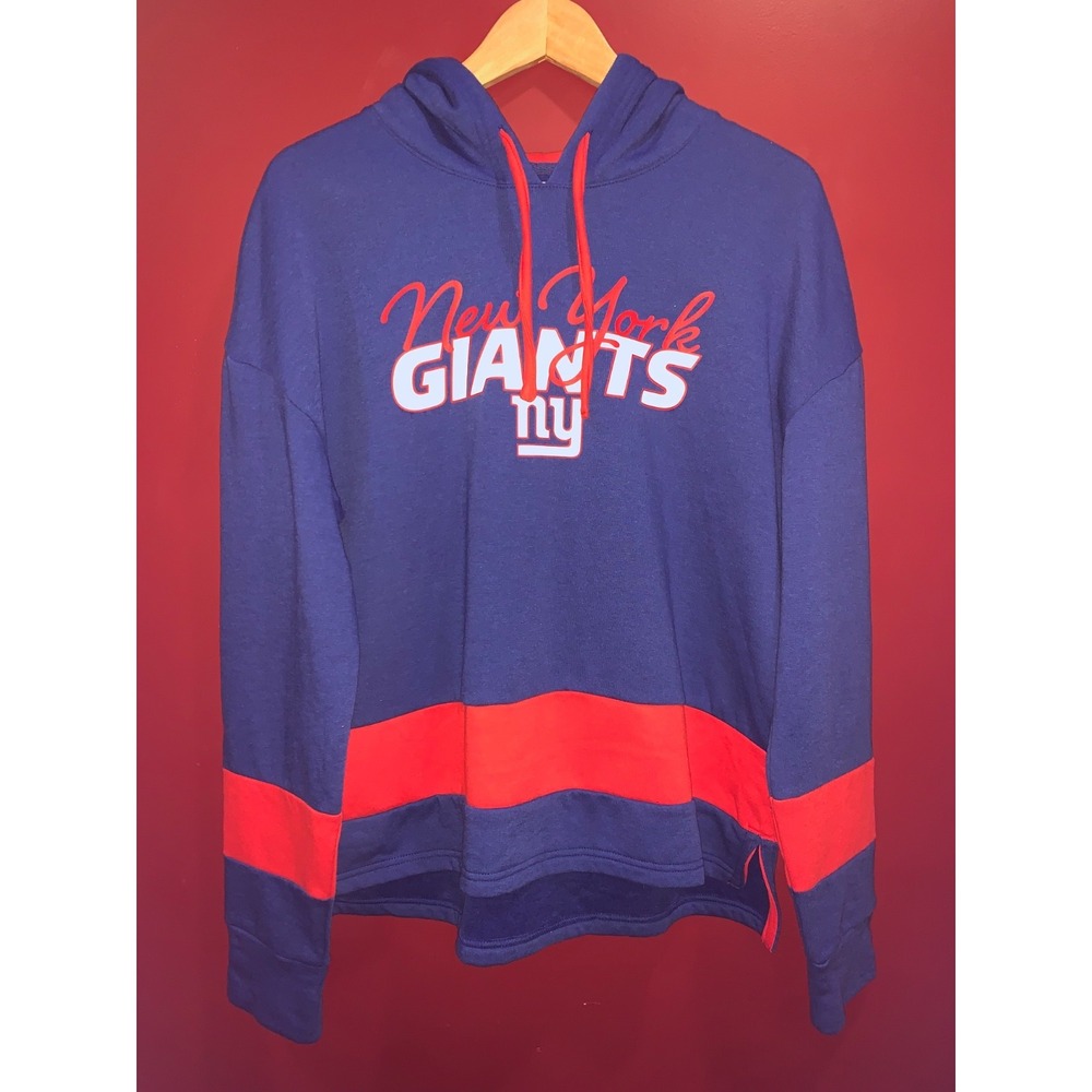 NFL New York Giants Women's Long Sleeve Hooded T-Shirt Embroidered Logo, Large